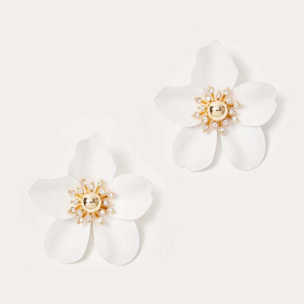 Lilly Pulitzer Oversized White Orchard Earrings